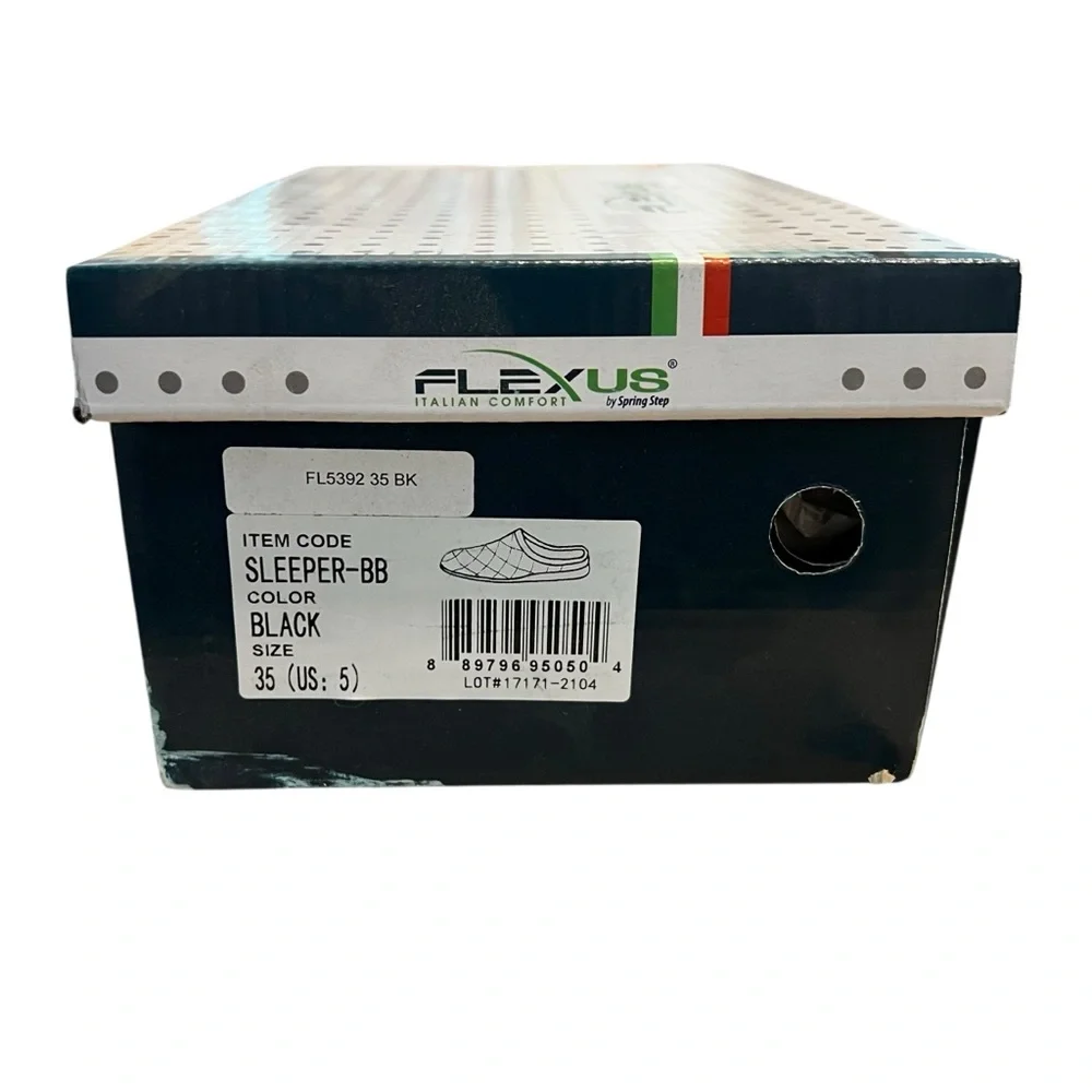 Flexus by Spring Step NEW Sleeper Black Quilted Women’s Slipper SZ 5 - Picture 7 of 8